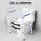 Adjustable Toilet Safety Rails – Height Adjustable Bathroom Support Frame with Handrails for Seniors & Adults