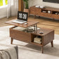 Fluted Lift-Top Coffee Table with Hidden Storage, Modern Living Room & Home Office Center Table