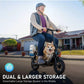 Foldable Electric Scooter for Adults with Pet Basket, 3 Riding Modes, Up to 20-Mile Range, 18.6 MPH