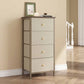 4-Drawer Fabric Nightstand with Removable Storage Bins, Steel Frame & Wood Top, Bedside Organizer for Bedroom & Living Room