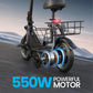 Foldable Electric Scooter for Adults with Pet Basket, 3 Riding Modes, Up to 20-Mile Range, 18.6 MPH