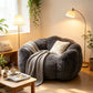 Large Petal Cloud Lounge Chair – Faux Rabbit Fur Upholstered Cozy Wrap-Arm Accent Sofa for Bedroom, Living Room & Gaming