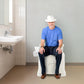 Portable Bedside Commode Chair with Armrests & Backrest – 2 Height Settings, Dual Buckets, 220 lb Capacity