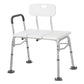 Tub Transfer Bench for Seniors – Height Adjustable Shower Chair with Backrest & Slip-Resistant Feet
