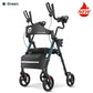 All-Terrain Upright Rollator Walker for Seniors with Padded Seat, Armrests & Storage Bag