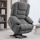 Power Lift Recliner Chair with Vibration Massage & Heat, Fabric Stand Assist Recliner with Remote Control & Side Pockets – Charcoal Gray