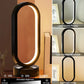 Modern Oval LED Table Lamp, Dimmable with 3 Color Temperatures, USB Powered Bedside Ring Light