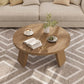 33.5" Round Coffee Table with Wood Grain Top & Angled Legs, Modern Center Table for Living Room & Apartment