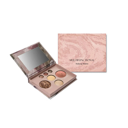7-Color All-in-One Makeup Palette, Eyeshadow, Blush, Highlighter & Contour, Matte and Shimmer Finishes