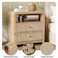 23" Wide Nightstand with Charging Station, 2 Drawers, 2 AC Outlets & 2 USB Ports, Narrow Bedside Table for Bedroom & Living Room