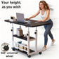 Adjustable Height Rolling Computer Desk with Wheels – Folding Mobile Workstation with Storage Shelf for Office, Bedside & Small Spaces