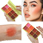 8-Color Cream Blush & Contour Face Palette, Blendable, Long-Lasting & Sweat-Resistant, Natural Glow