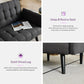 65-Inch Futon Sofa Bed – Convertible Tufted Loveseat with Adjustable Backrest & Dual USB Charging for Small Spaces, Dark Grey