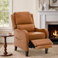 Faux Leather Pushback Recliner Chair – Upholstered Reclining Accent Armchair with Padded Seat for Living Room
