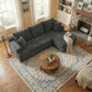 95-Inch L-Shaped Modular Sofa – Modern Boneless Sectional Couch with Comfortable Foam Seating, No Assembly Required