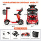 Foldable Electric Mobility Scooter for Adults, All-Terrain Lightweight Portable 4-Wheel Travel Scooter, Red