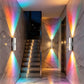 RGB Motion Sensor LED Wall Light, USB-C Rechargeable, Dimmable Color-Changing Up and Down Lighting