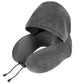 Memory Foam Travel Neck Pillow with Hood, 360° Head Support for Airplane & Long Flights, Eye Mask, Earplugs & Storage Bag