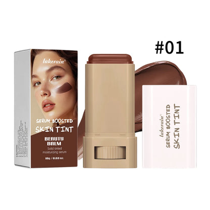 2-Piece Serum-Boosted Skin Tint Foundation Stick Set, Smooth High Coverage Concealer, Travel Makeup