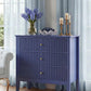31.5" Fluted Nightstand with Charging Station & 3 Drawers, Raised-Leg Bedside Storage Cabinet for Bedroom & Living Room