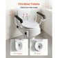 Raised Toilet Seat with Arms – 3-Level Height Adjustable Toilet Riser with Padded Handles, 300 lb Capacity