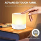 7-Color LED Bedside Table Lamp with Wooden Base, Dimmable Brightness and Remote Control