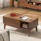 Fluted Lift-Top Coffee Table with Hidden Storage, Modern Living Room & Home Office Center Table