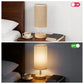 Small Bedside Table Lamp with Linen Shade for Bedroom and Living Room