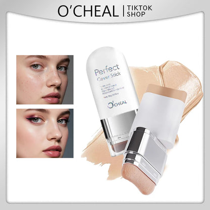 Foundation & Concealer Cream Stick, Lightweight Natural Coverage, Waterproof & Long-Lasting Finish
