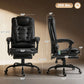 7-Point Vibrating Massage Office Chair with Footrest, High Back Reclining Computer Chair with Lumbar Support – Black