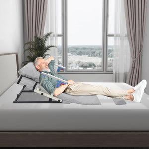 Electric Bed Backrest Lift for Seniors, Adjustable Power Bed Riser with 40mm Thick Cushion for Home & Recovery Support