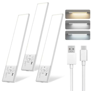 Under Cabinet Lighting, 12 Inch Motion Sensor Light Indoor, 1800mAh USB Rechargeable Closet Light, 3 Color Temperature Operable