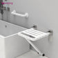 Wall-Mounted Folding Shower Seat with Assist Grab Bar – Space-Saving Bathroom Safety Bench, White