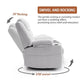 Power Swivel Rocker Recliner Chair with Massage & Heat, Infinite Position Electric Glider with USB & Type-C Charging Ports