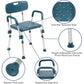 Adjustable Bath & Shower Chair with Quick-Release Back & Arms – 300 lb Capacity, Navy