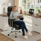 Ergonomic Reclining Office Chair with Footrest – 350 lb PU Leather Computer Chair with Adjustable Height, Wide Seat & Side Pocket