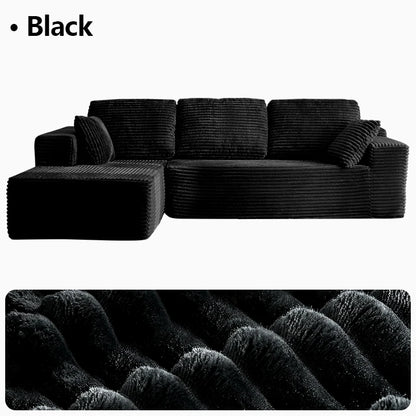 95.7-Inch Oversized L-Shaped Cloud Sectional Sofa with Chaise – Boneless Modular Deep Seat Couch, No Assembly Required