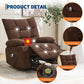Power Lift Recliner Chair with Massage, Extra-Wide 57 cm Seat, High Back Linen Upholstered Sofa with Side Pocket