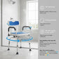 360° Swivel Shower Stool with Padded Seat & Foldable Arms – Height Adjustable Aluminum Bath Chair, 400 lb Capacity