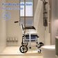 3-in-1 Folding Rolling Shower Commode Chair – Lightweight Wheelchair with Locking Wheels, Padded Arms & Removable Bucket