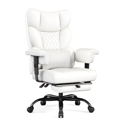 Big & Tall Executive Office Chair with Footrest, High Back 155° Reclining Desk Chair with Adjustable Armrests & Lumbar Support