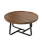 19.7" Minimalist Round Side Table with Metal Frame, Small Coffee & End Table for Living Room and Bedroom