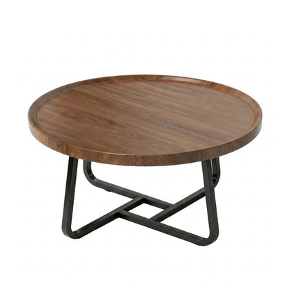 19.7" Minimalist Round Side Table with Metal Frame, Small Coffee & End Table for Living Room and Bedroom