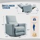 Swivel Rocking Recliner Chair – Deep Seat PU Leather Glider Recliner with High Backrest for Living Room & Bedroom