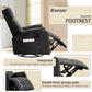 Ergonomic Manual Rocking Recliner Chair – Modern Fabric Adjustable Armchair with USB & Type-C Charging Ports