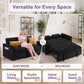54-Inch 3-in-1 Convertible Sleeper Sofa Bed – Full-Size Velvet Pull-Out Futon Couch with Adjustable Backrest & 2 Pillows