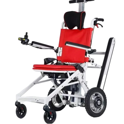 Foldable Electric Stair Climbing Wheelchair – 220 lb Capacity, 24V Battery & Detachable Design