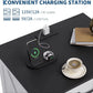 Farmhouse Nightstand with Charging Station, 3-Drawer Bedside Table with 2 AC Outlets & 2 USB Ports, White Storage Cabinet