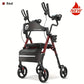 All-Terrain Upright Rollator Walker for Seniors with Padded Seat, Armrests & Storage Bag