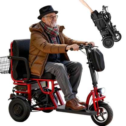 700W Foldable 3-Wheel Electric Mobility Scooter – 20-Mile Range, 300 lbs Capacity, 48V Removable Battery